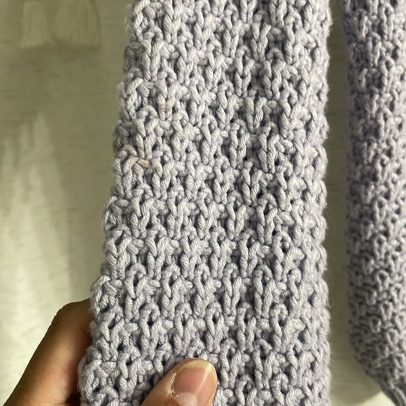 chunky crochet lavender sweater large - Picture 3 of 5